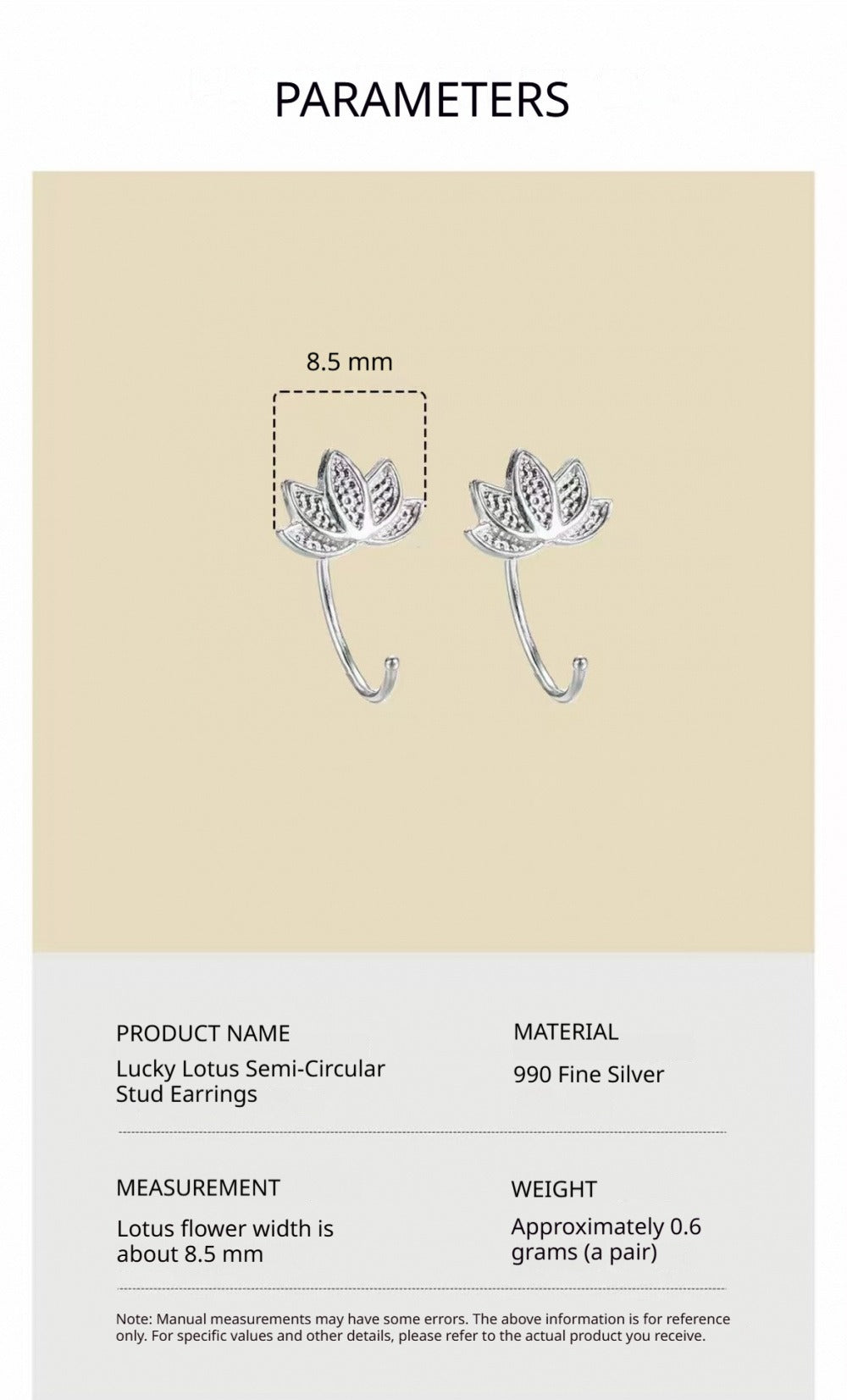 Lucky Lotus Semi-Circular Stud Earrings