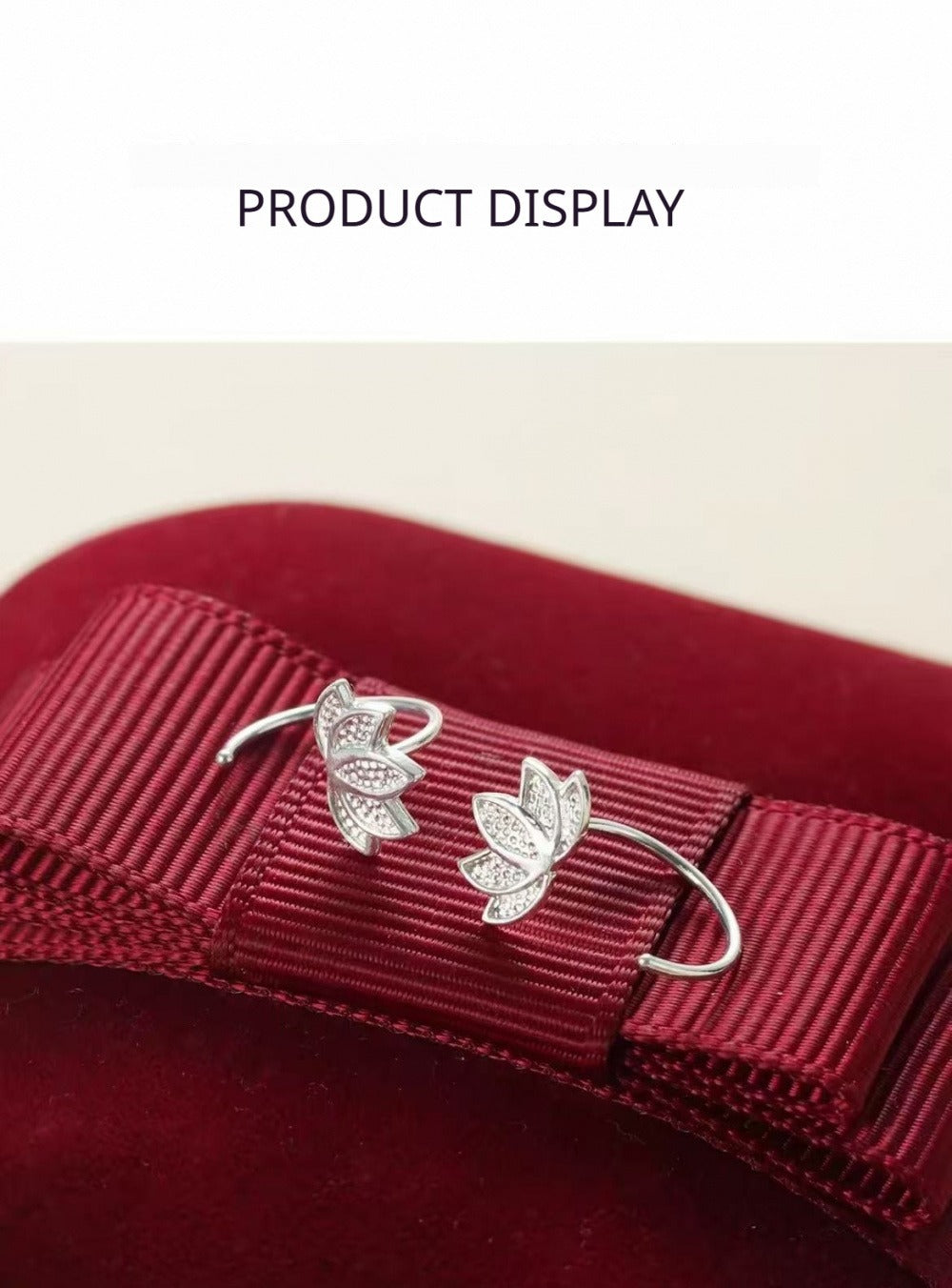 Lucky Lotus Semi-Circular Stud Earrings