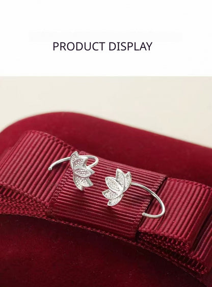 Lucky Lotus Semi-Circular Stud Earrings