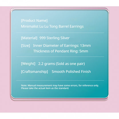 Minimalist Lu Lu Tong Barrel Earrings, Fresh Style Hollow Tube Drop Earrings for Women