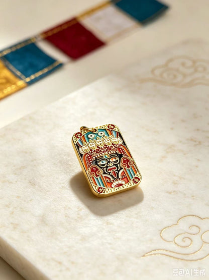 925 Sterling Silver Tashi Lhamo Yellow Jambhala Pendant