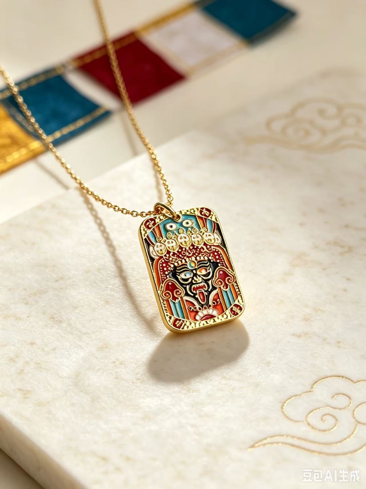 925 Sterling Silver Tashi Lhamo Yellow Jambhala Pendant
